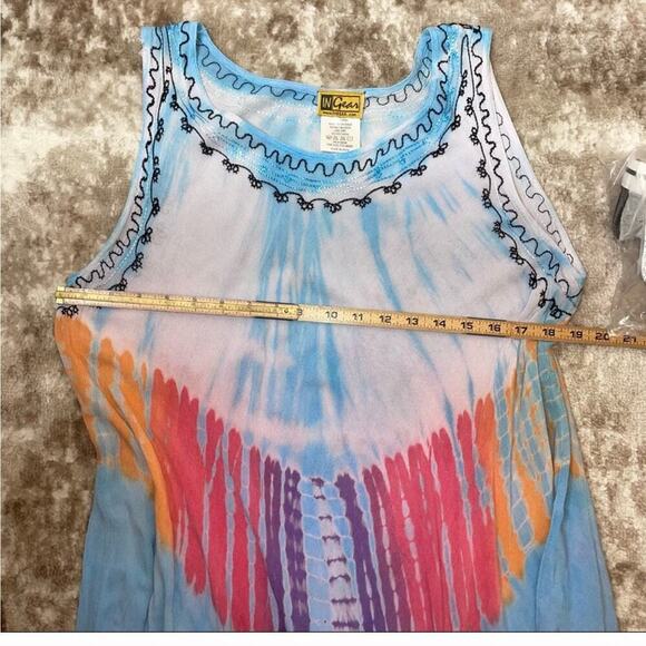 In Gear made in India asymmetrical Pastel colored pink & blue knee length SZ LG - Picture 4 of 7